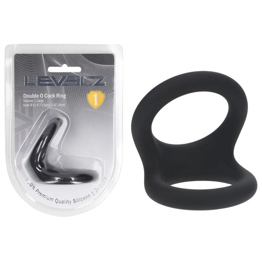 Shots Toys | LEVELZ Double O Silicone Cock Ring - L - Black