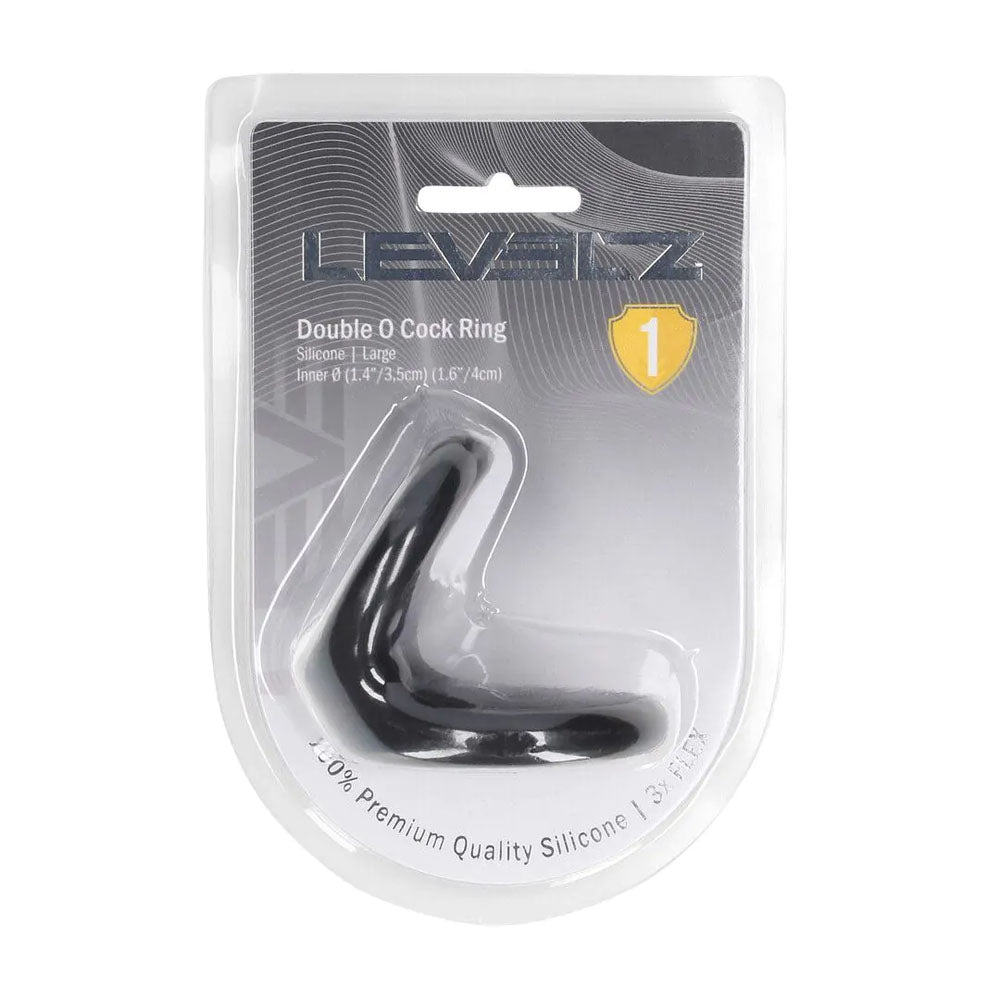 Shots Toys | LEVELZ Double O Silicone Cock Ring - L - Black