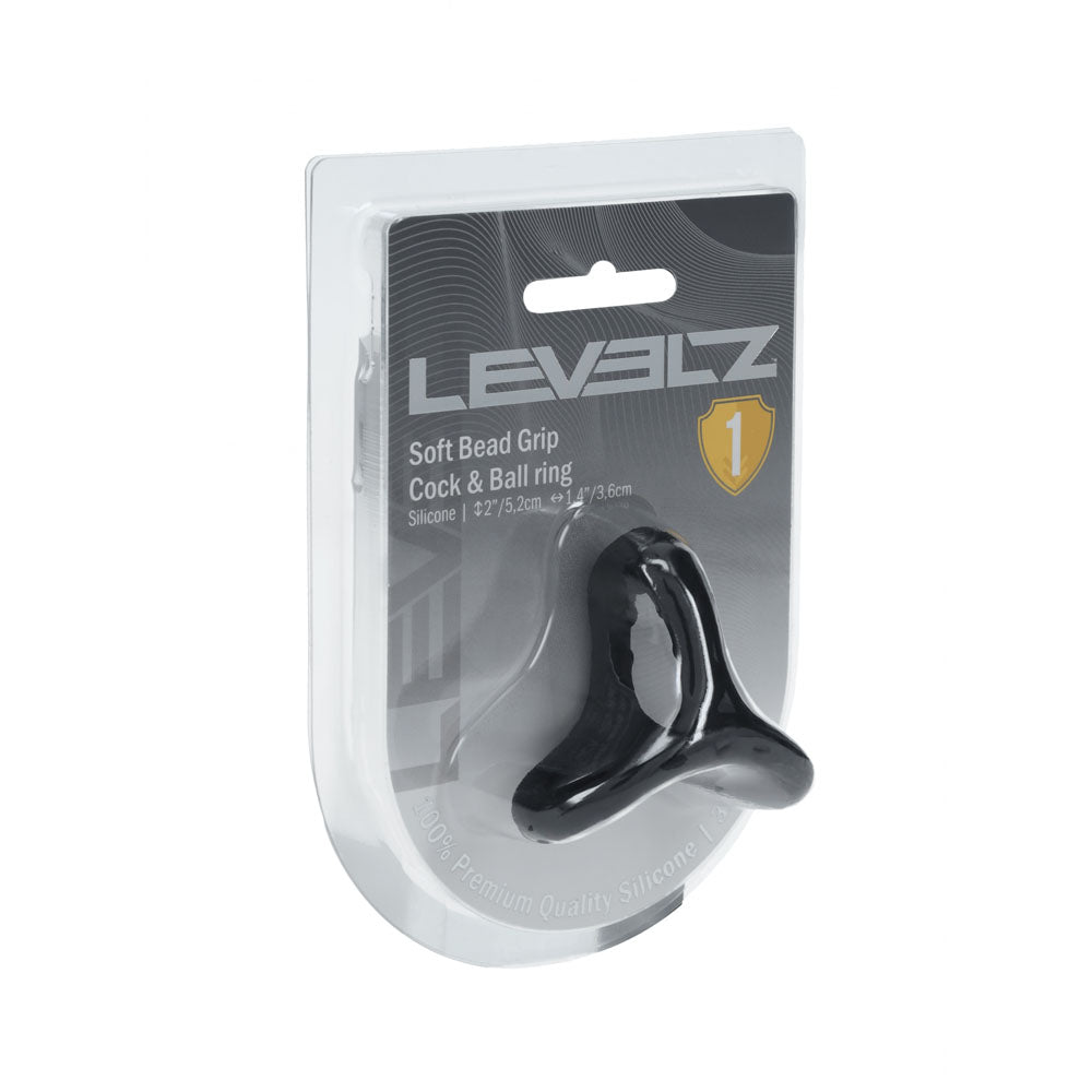 Shots Toys | LEVELZ Soft Bead Grip Silicone Cock Ring - Black Cock & Balls Rings