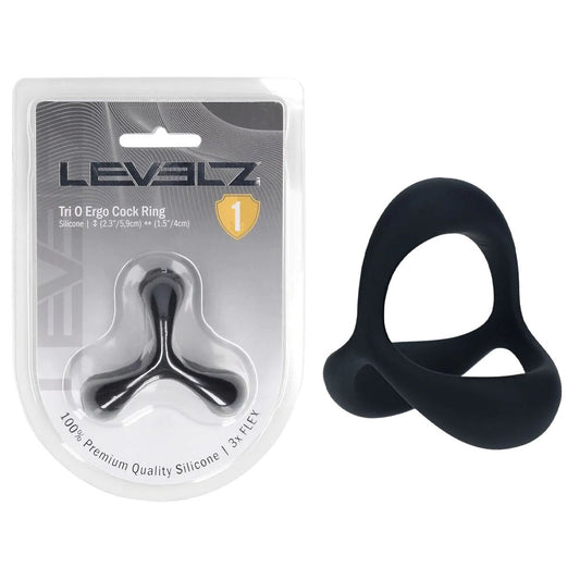 Shots Toys | LEVELZ Tri O Ergo Silicone Cock Ring - Black