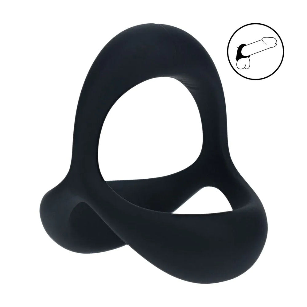 Shots Toys | LEVELZ Tri O Ergo Silicone Cock Ring - Black