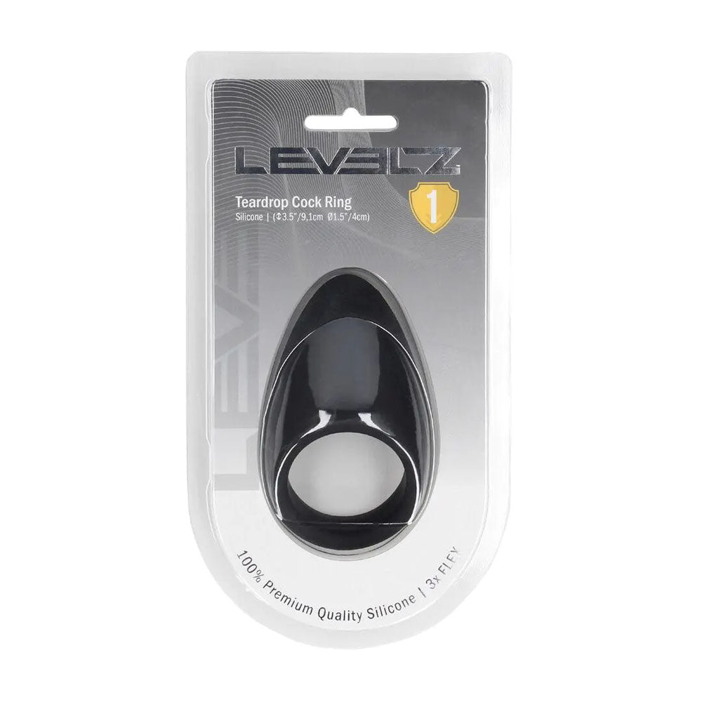 Shots Toys | LEVELZ Teardrop Silicone Cock Ring - Black