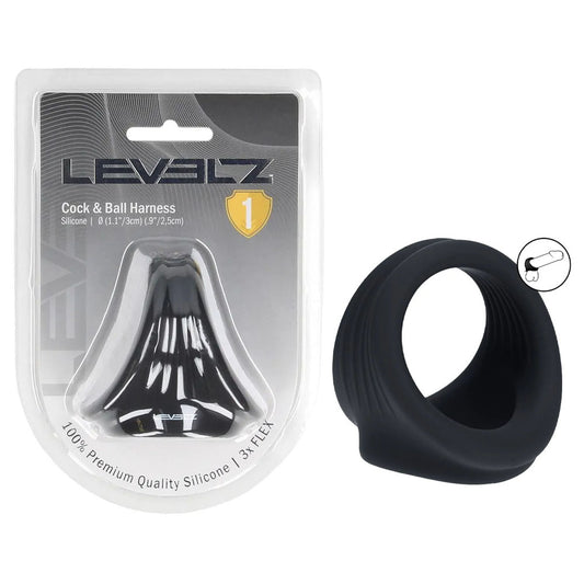 Shots Toys | LEVELZ Silicone Cock & Ball Harness - Black
