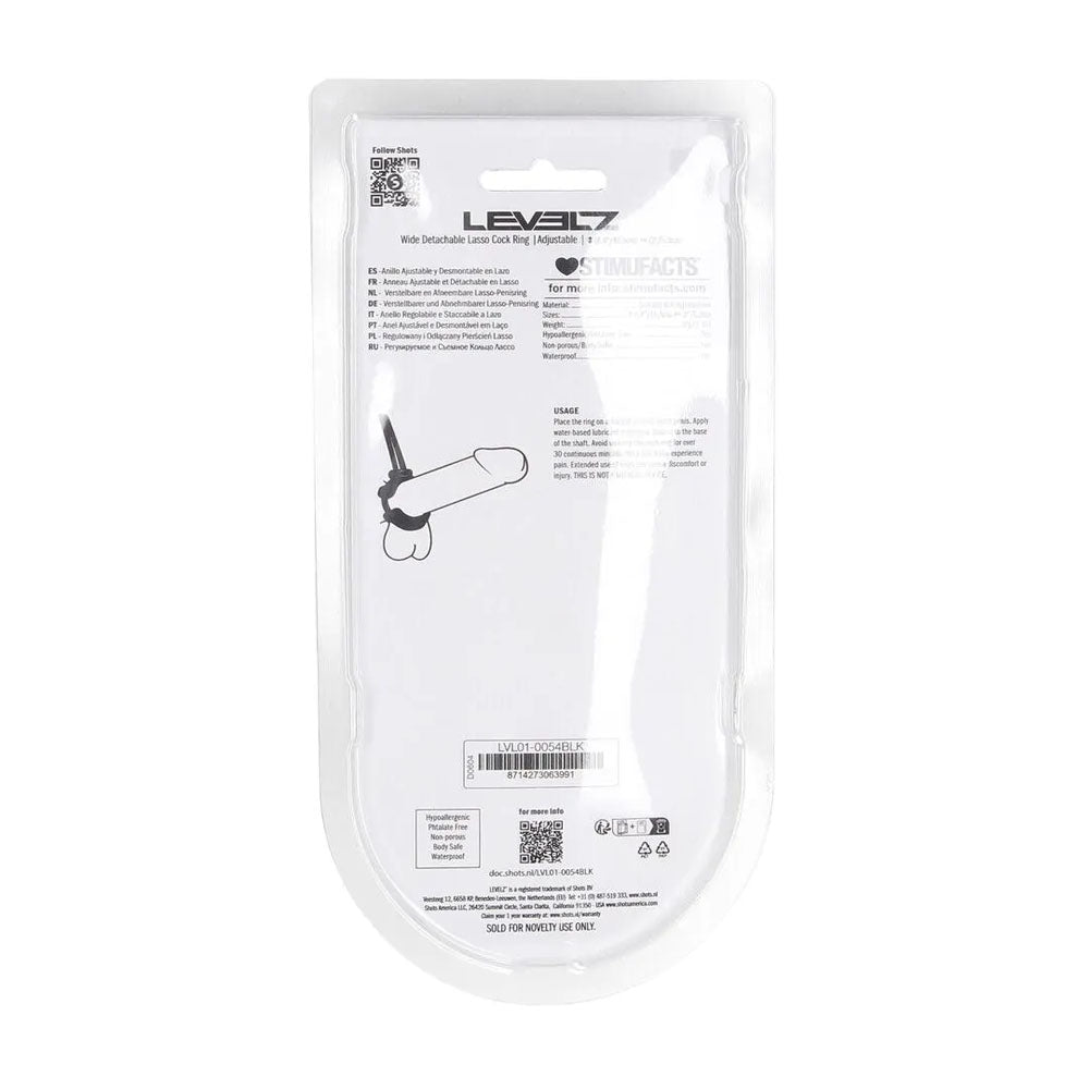 Shots Toys | LEVELZ Wide Detachable Lasso Cock Ring - Black