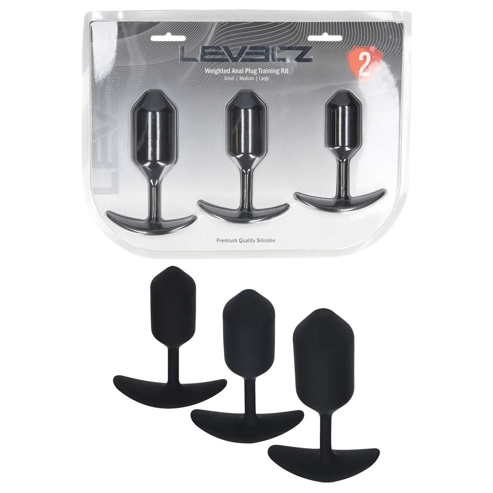 Shots Toys | LEVELZ Silicone Weighted Anal Plug Training Set of 3 Sizes