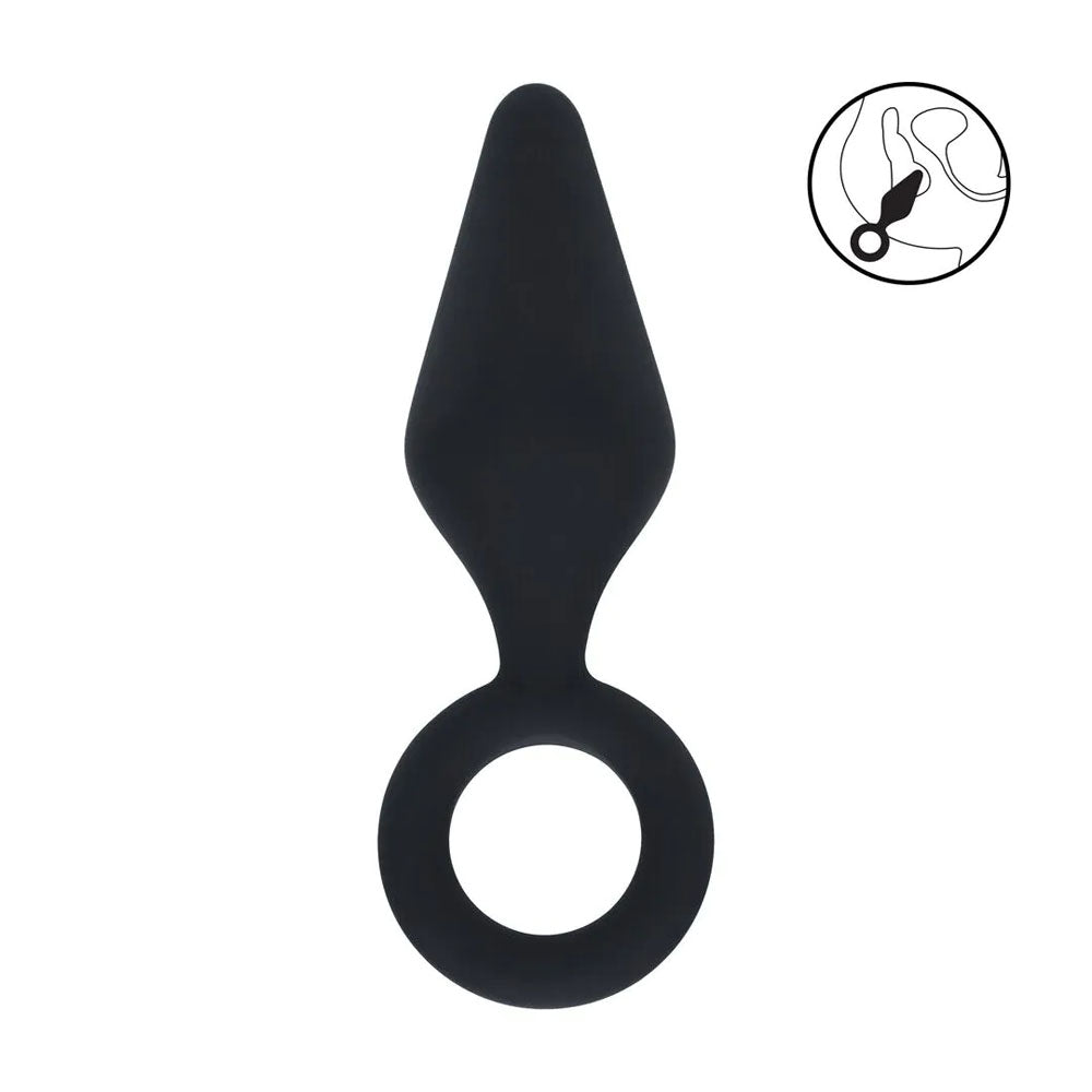 Shots Toys | LEVELZ Silicone Anal Plug with Loop - Small - Black