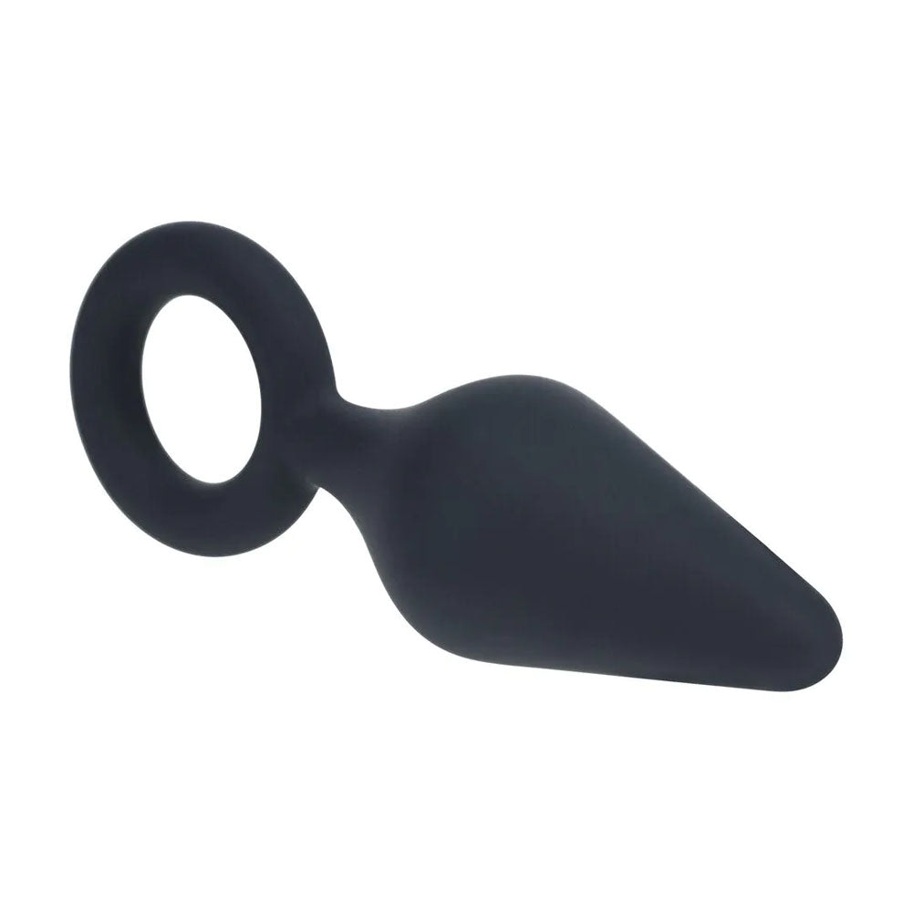 Shots Toys | LEVELZ Silicone Anal Plug with Loop - Small - Black