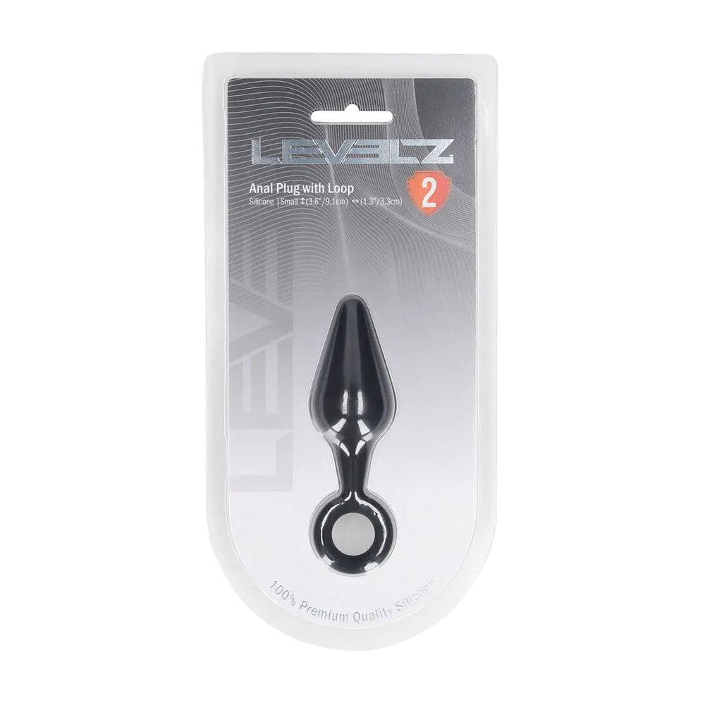 Shots Toys | LEVELZ Silicone Anal Plug with Loop - Small - Black