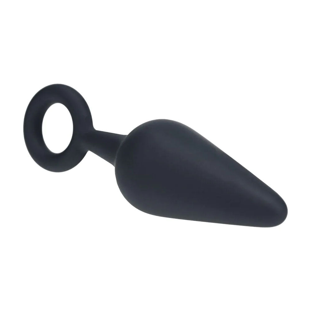 Shots Toys | LEVELZ Silicone Anal Plug with Loop - Medium - Black