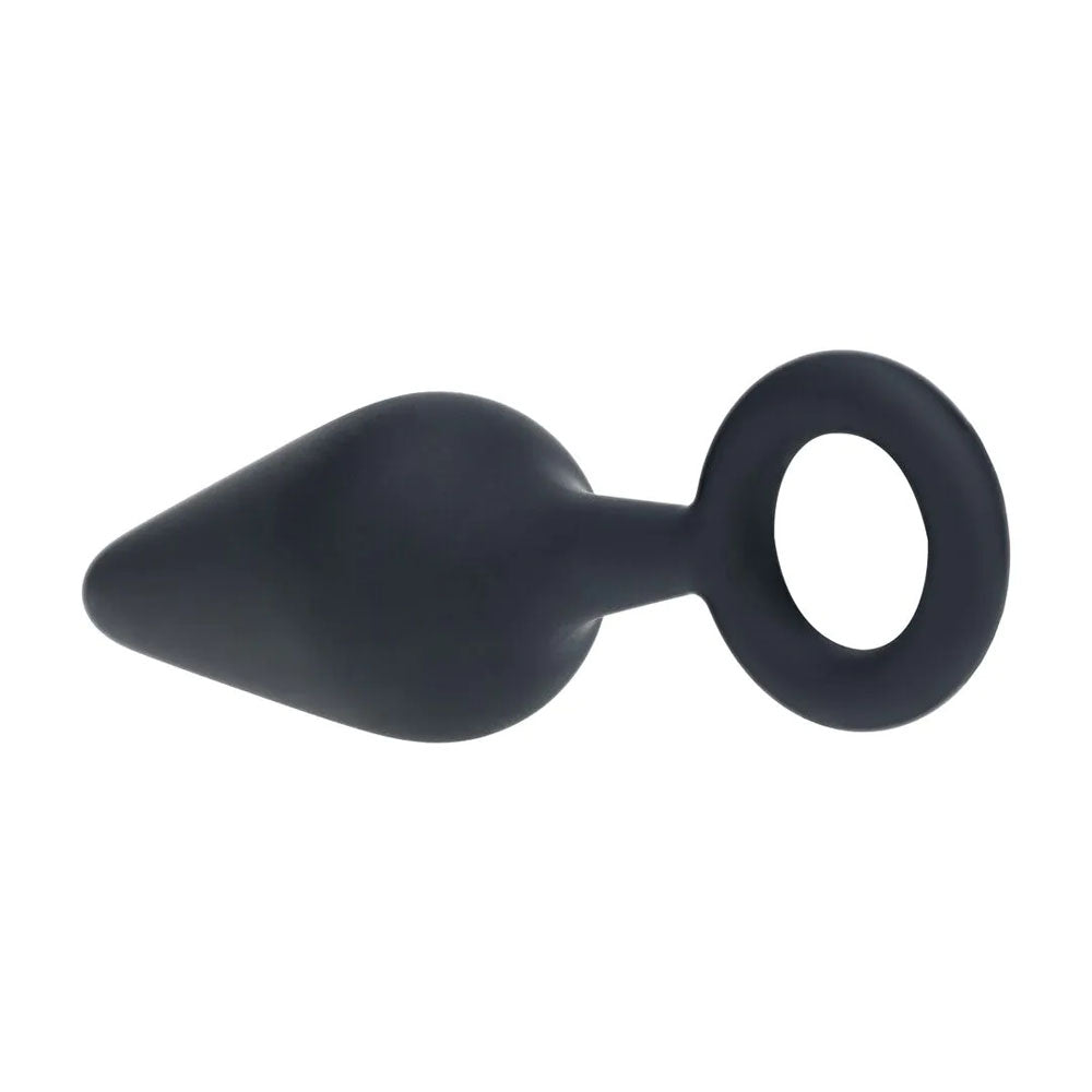 Shots Toys | LEVELZ Silicone Anal Plug with Loop - Medium - Black