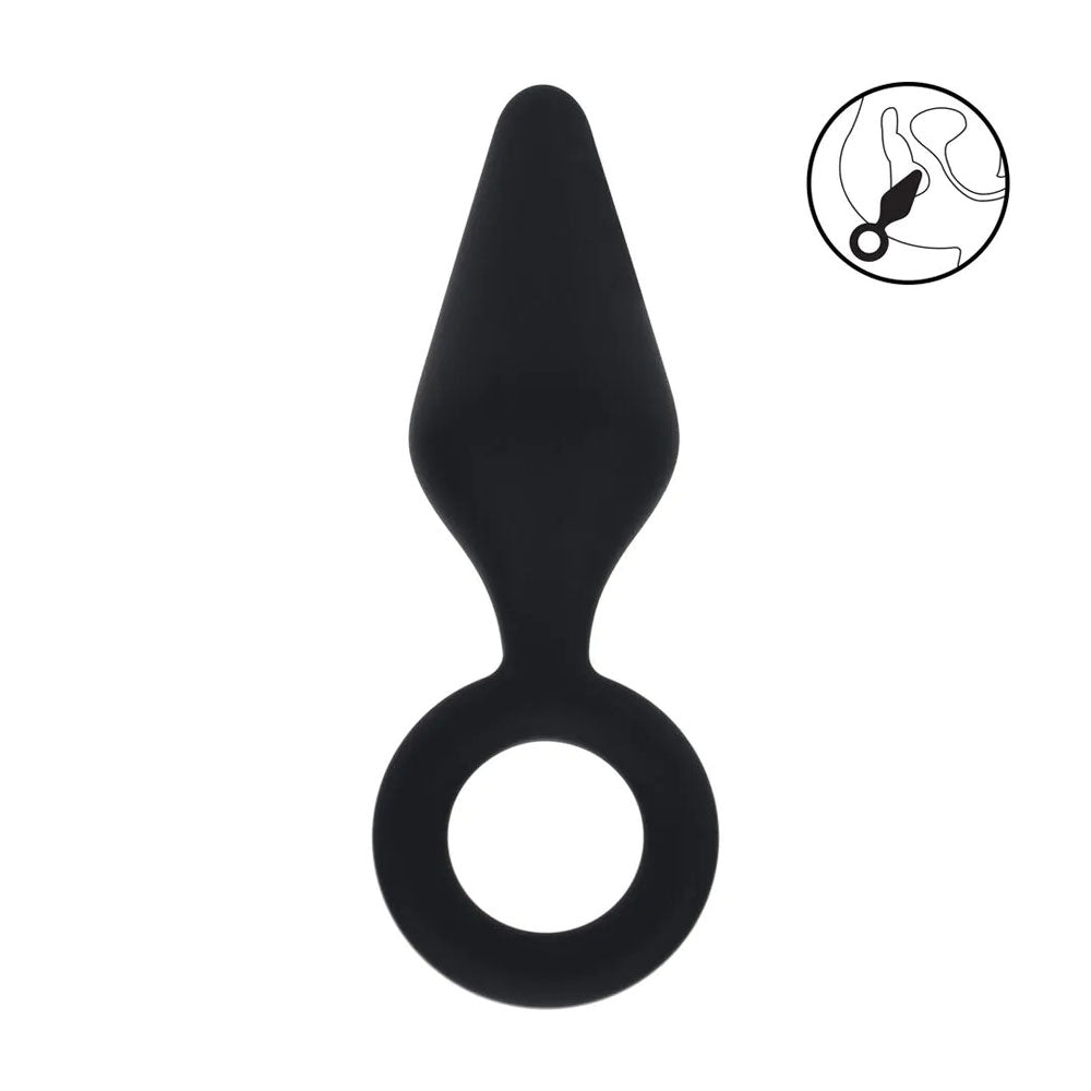Shots Toys | LEVELZ Silicone Anal Plug with Loop - Large - Black