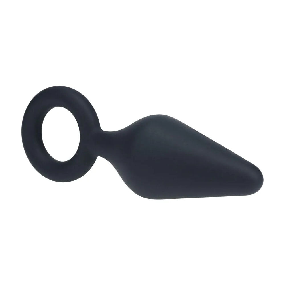 Shots Toys | LEVELZ Silicone Anal Plug with Loop - Large - Black