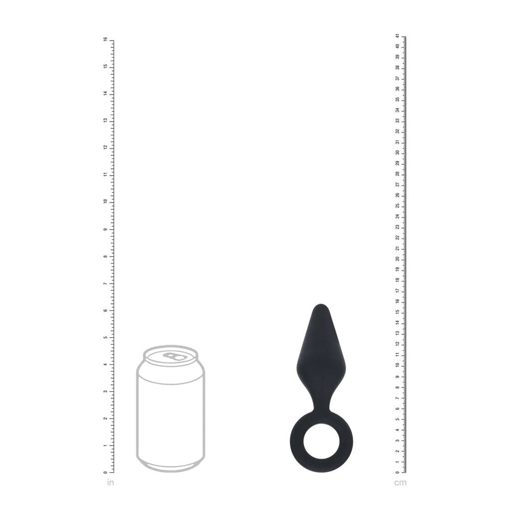 Shots Toys | LEVELZ Silicone Anal Plug with Loop - Large - Black
