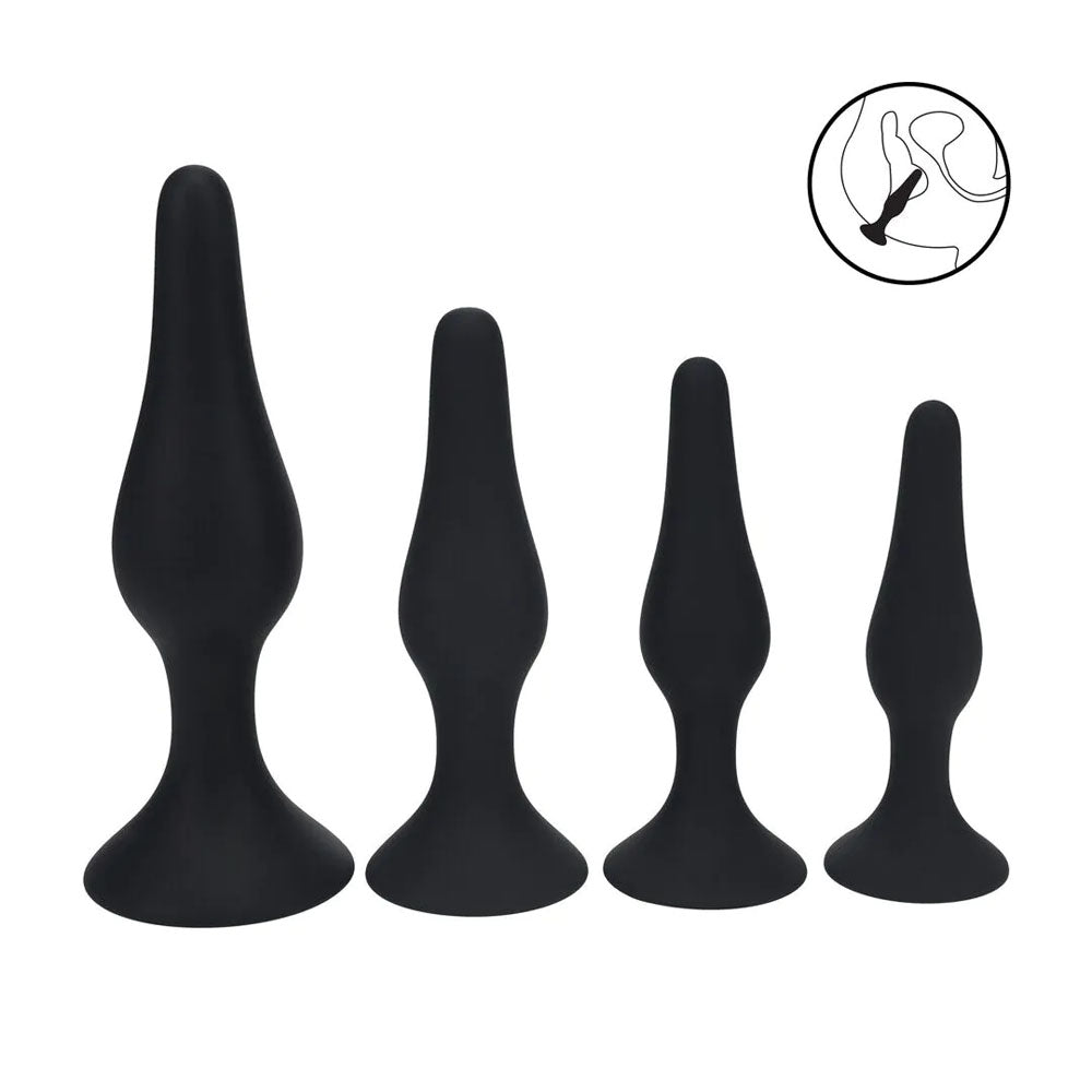Shots Toys | LEVELZ Slim Silicone Anal Plug Kit -  Set of 4 Sizes