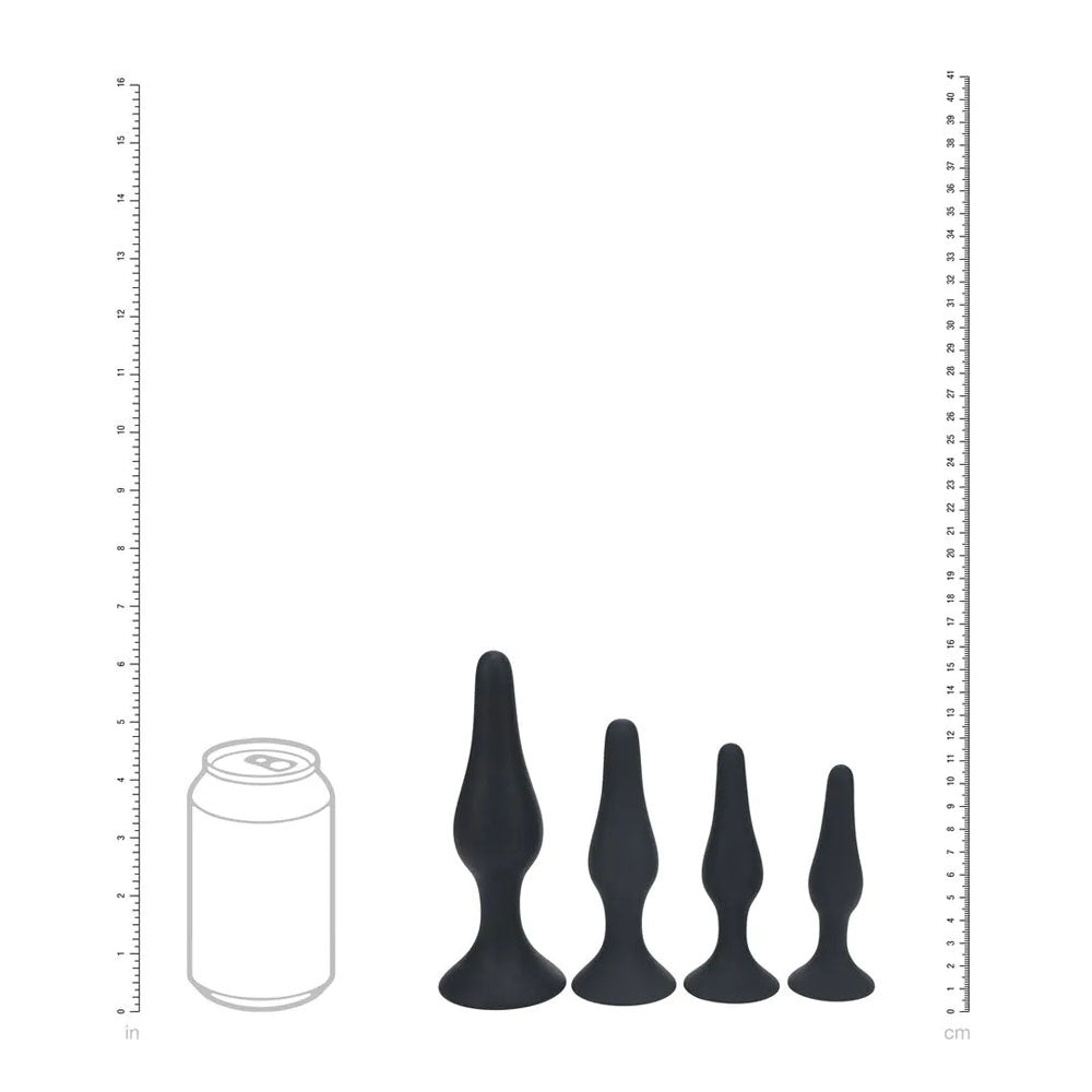 Shots Toys | LEVELZ Slim Silicone Anal Plug Kit -  Set of 4 Sizes
