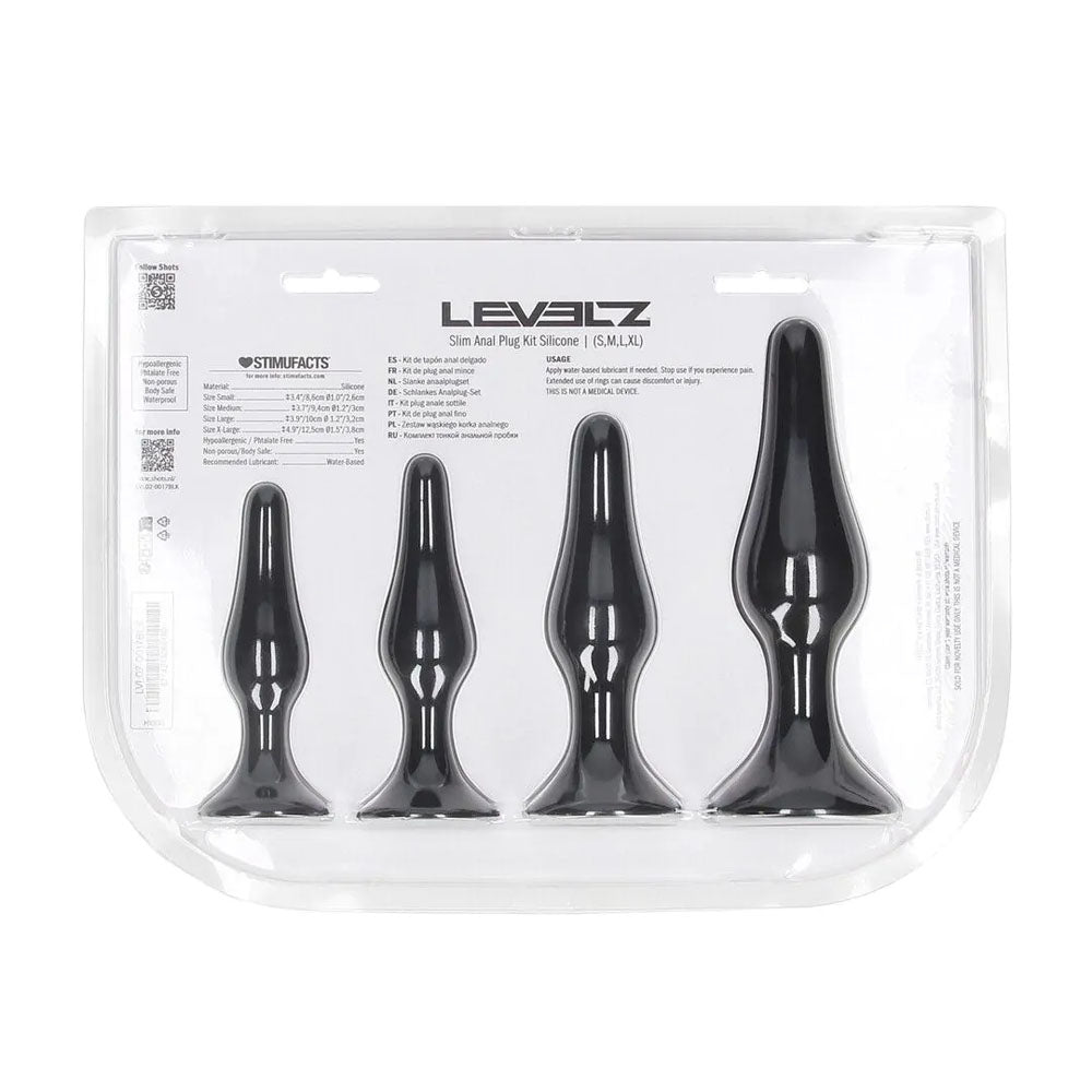 Shots Toys | LEVELZ Slim Silicone Anal Plug Kit -  Set of 4 Sizes