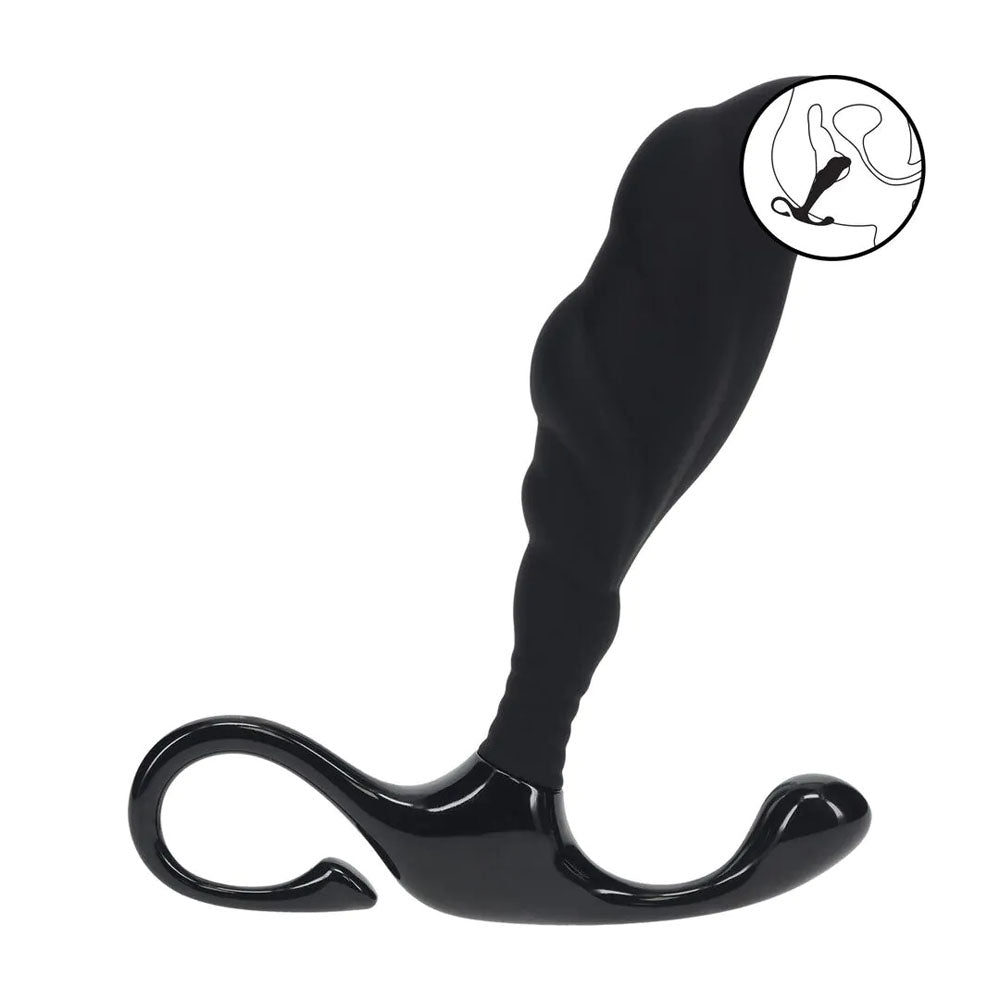 Shots Toys | LEVELZ - Rippled with Hard Loop Silicone Prostate Massager - S - Black