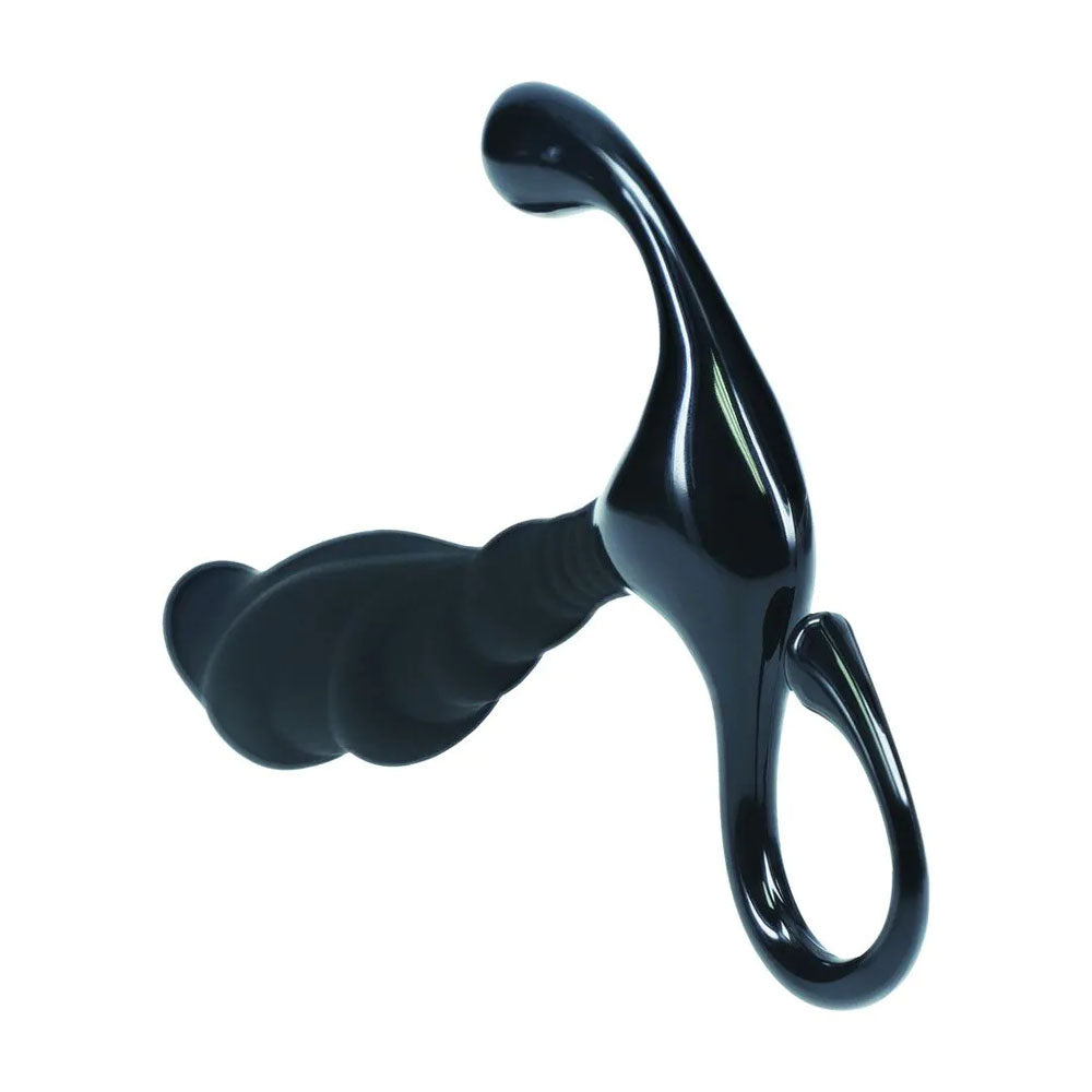Shots Toys | LEVELZ - Rippled with Hard Loop Silicone Prostate Massager - S - Black
