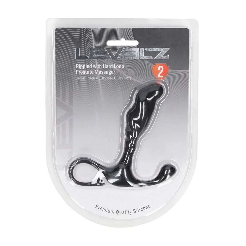 Shots Toys | LEVELZ - Rippled with Hard Loop Silicone Prostate Massager - S - Black