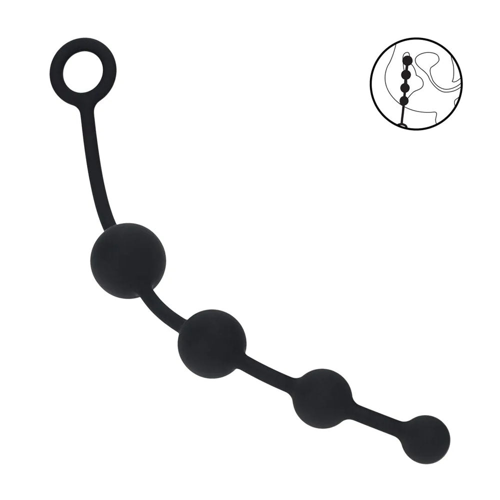 Shots Toys | LEVELZ Curved Silicone Anal Beads - Black