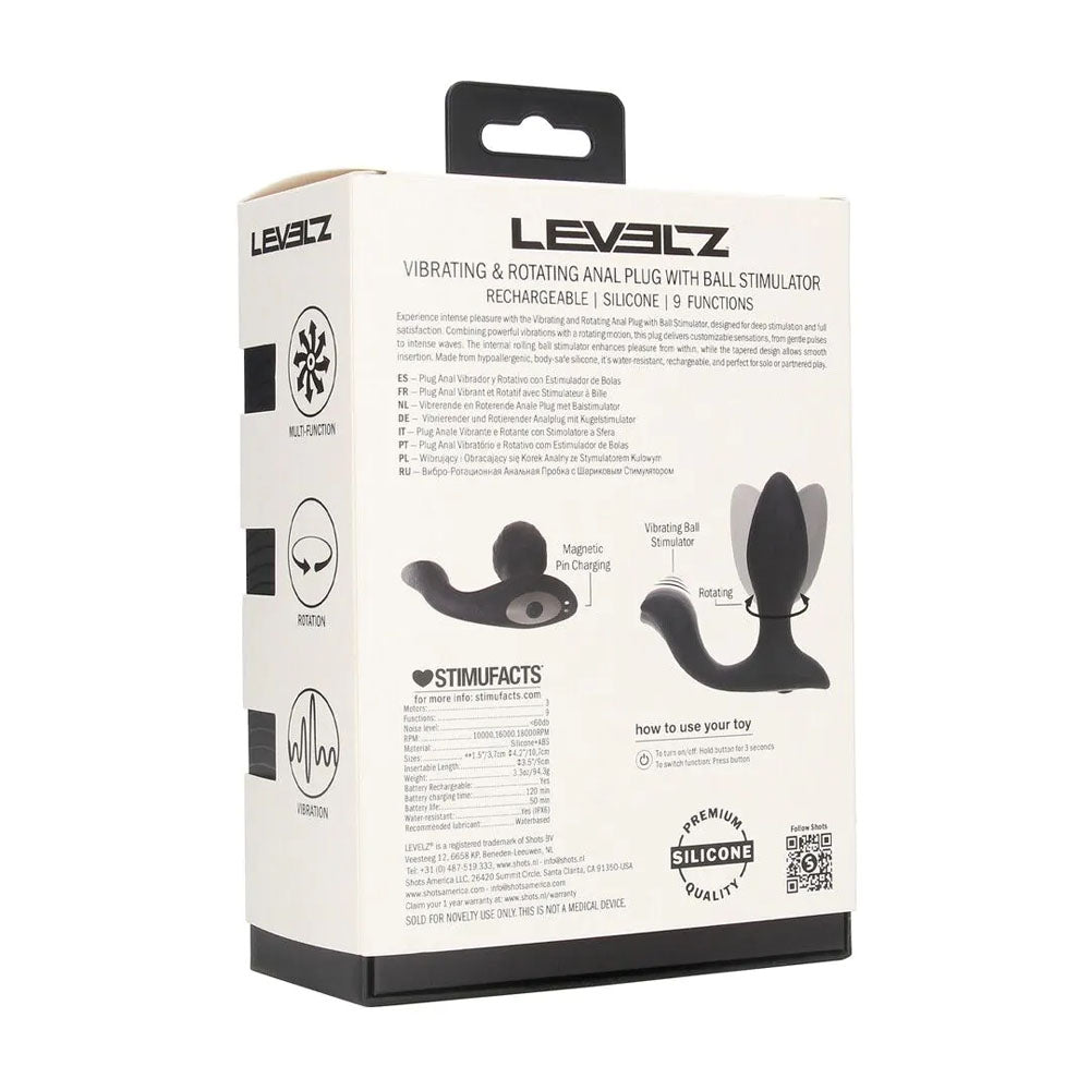 Shots Toys | LEVELZ Vibrating & Rotating Anal Plug with Ball Stimulator