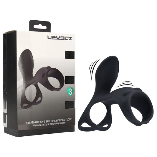 Shots Toys | LEVELZ Vibrating Cock & Ball Ring with Shaft Loop