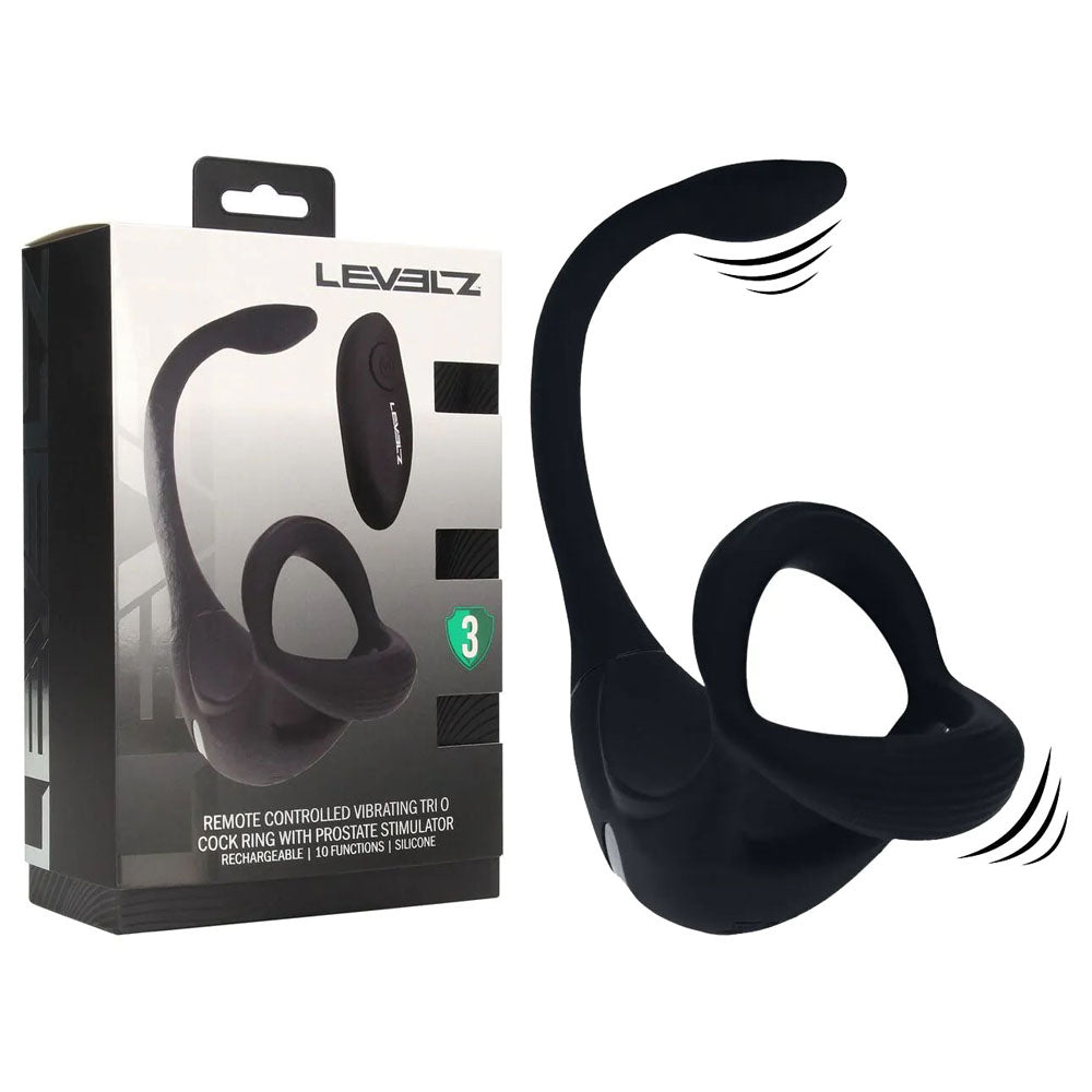 Shots Toys | LEVELZ Remote Controlled Vibrating TriO Cock Ring with Prostate Stimulator