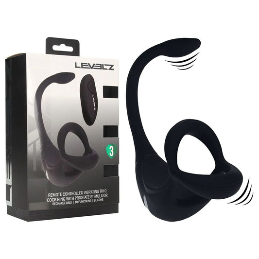 Shots Toys | LEVELZ Remote Controlled Vibrating TriO Cock Ring with Prostate Stimulator