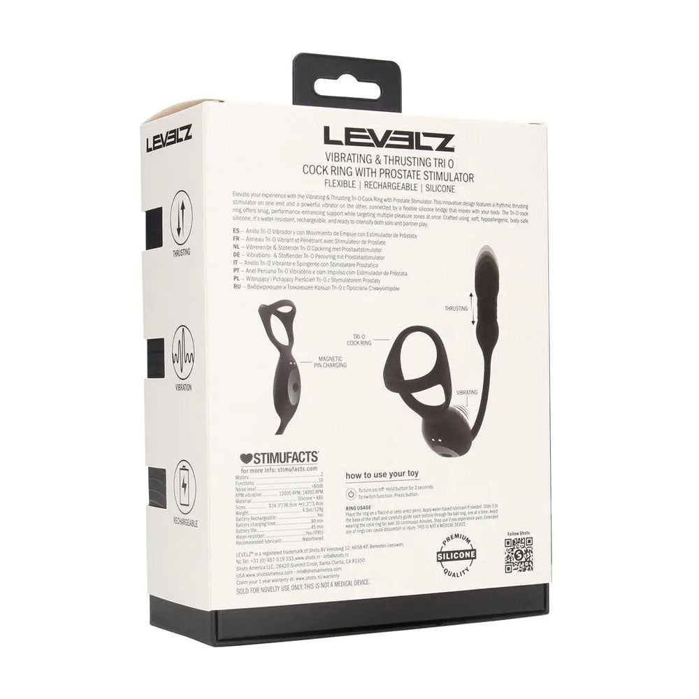 Shots Toys | LEVELZ Vibrating & Thrusting TriO Cock Ring with Prostate Stimulator