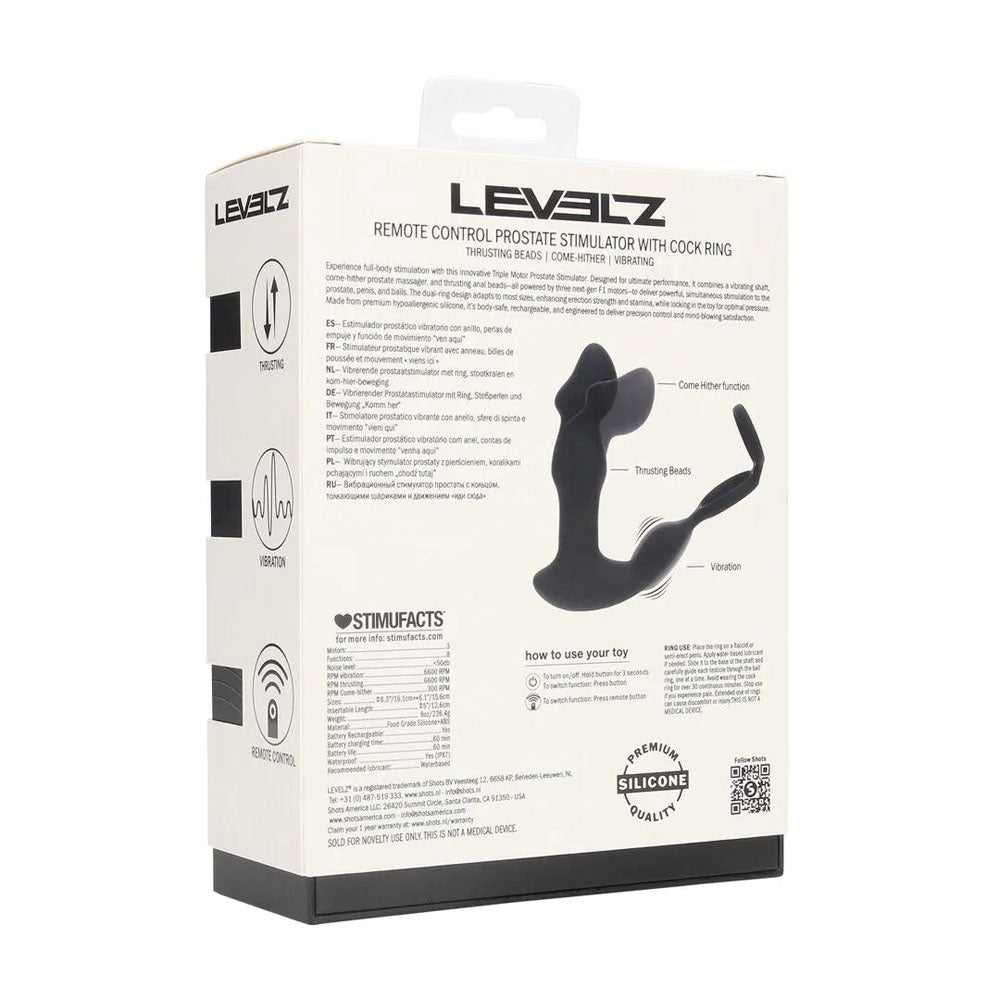 Shots Toys | LEVELZ Remote Controlled Prostate Stimulator with Cock Ring
