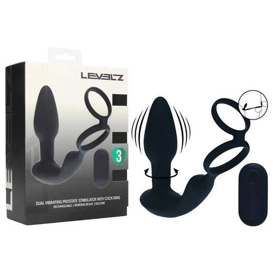 Shots Toys | LEVELZ Dual Vibrating Prostate Stimulator with Cock Ring