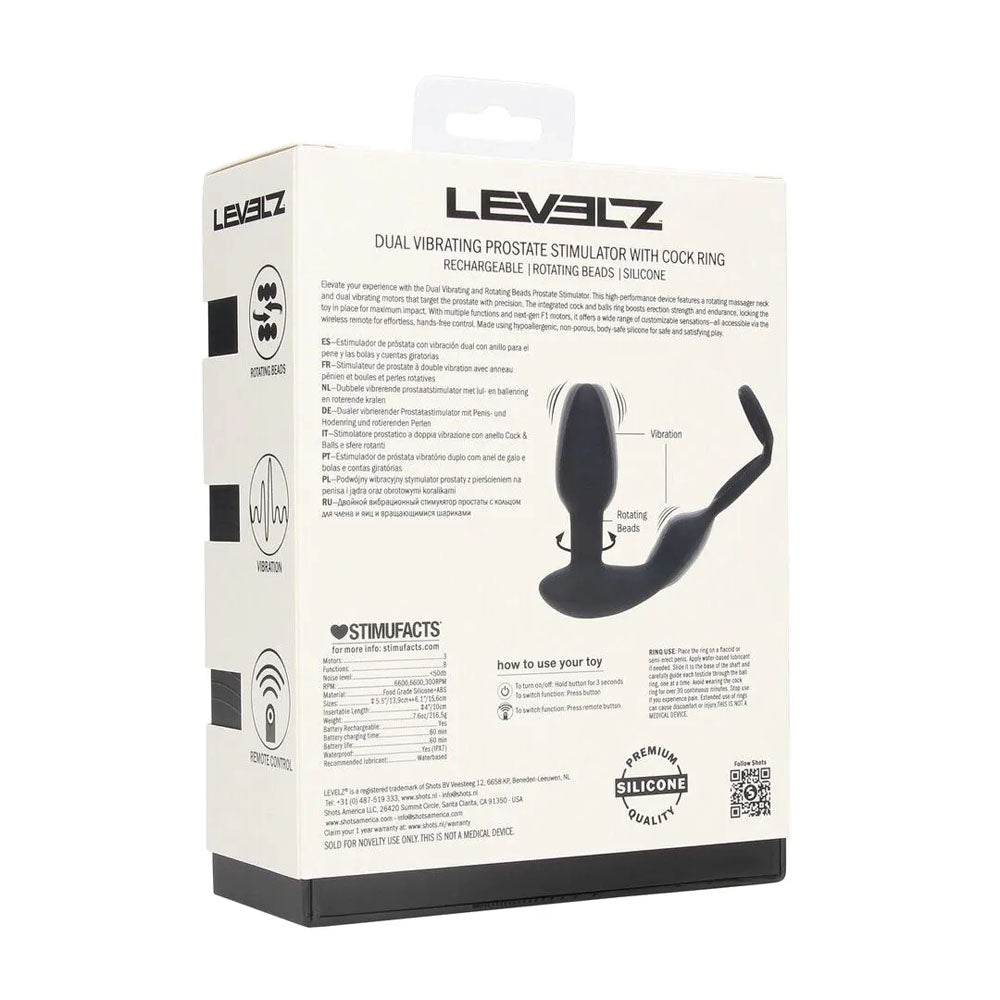Shots Toys | LEVELZ Dual Vibrating Prostate Stimulator with Cock Ring