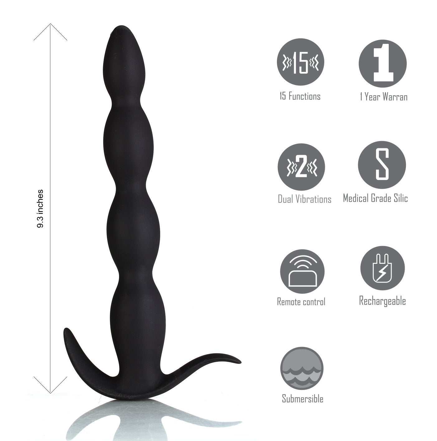 Maia Toys | Maia Mason - Black 23.6cm Anal Beads with Wireless Remote
