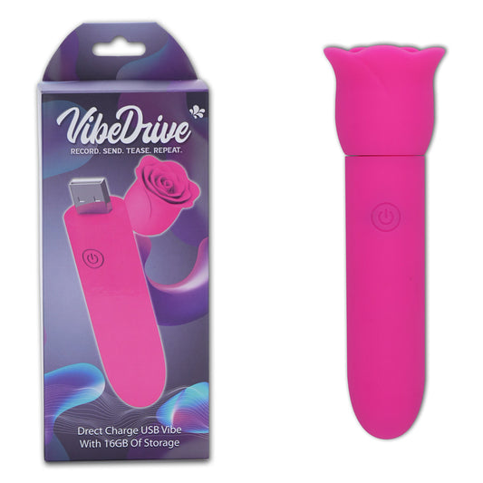 Maia Toys | Maia VIBEDRIVE - Pink 10cm USB Rechargeable Bullet with 16 GB Storage