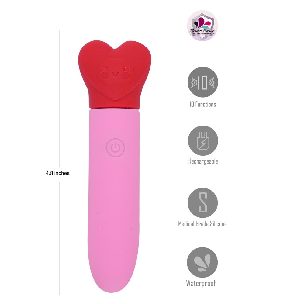 Maia Toys | Maia SWEETEE - Pink/Red 11.1cm USB Rechargeable Bulle