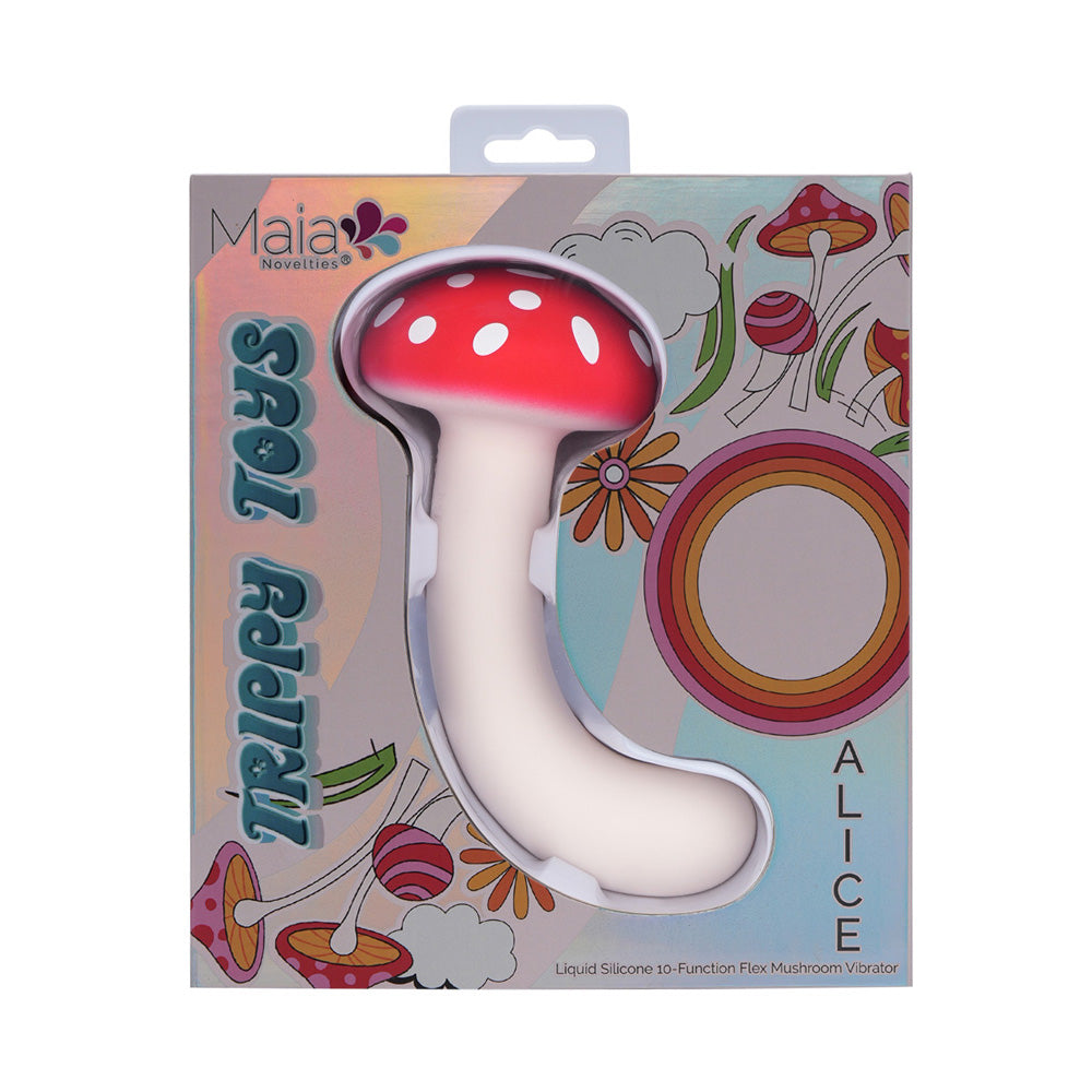 Maia Toys | Maia ALICE - Red/White 15.2cm  Dual Vibrating Mushroom
