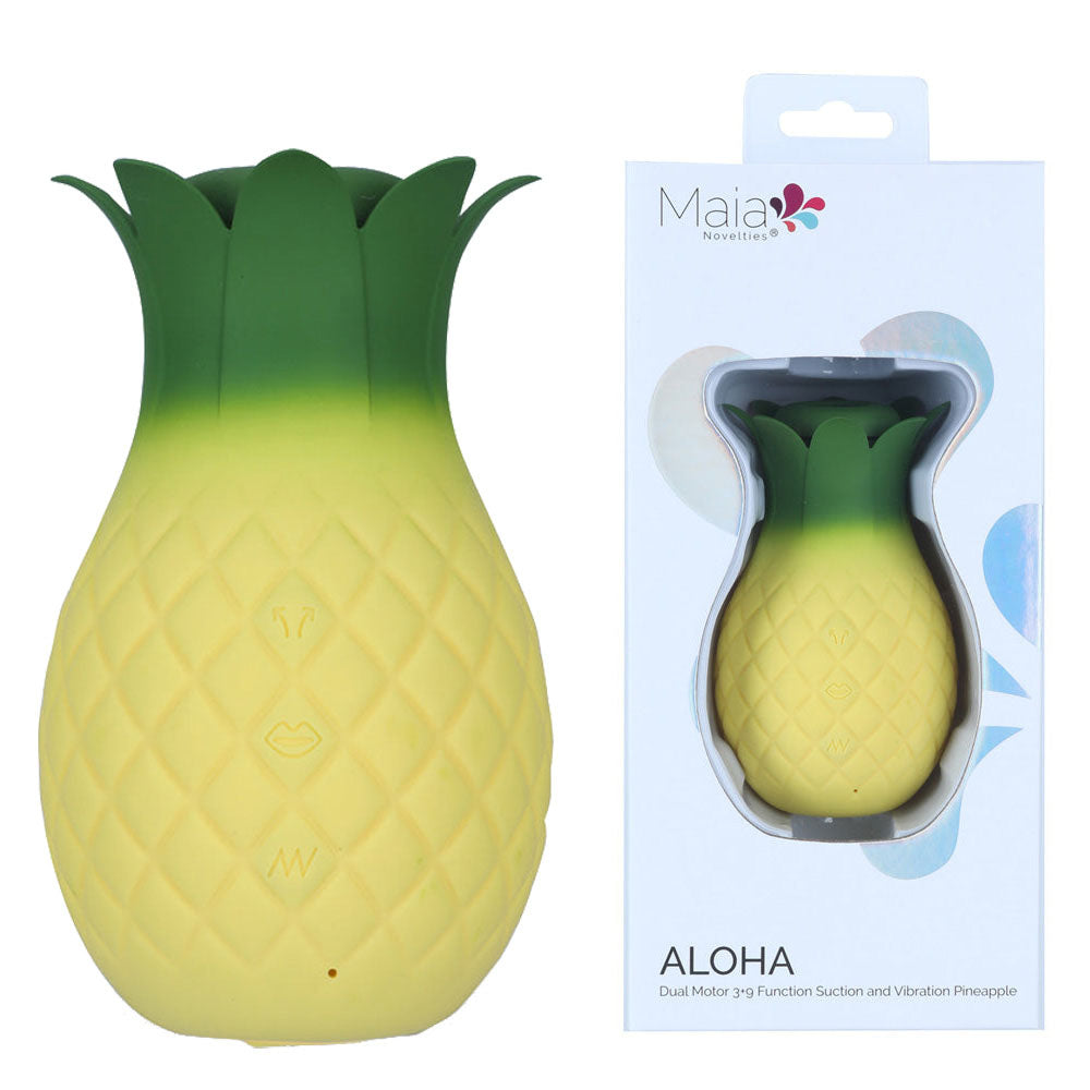 Maia Toys | Maia ALOHA - Yellow/Green Vibrating & Sucking Stimulator