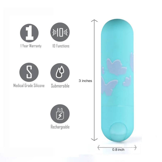 Maia Toys | Maia Julia - Teal 7.6cm USB Rechargeable Bullet