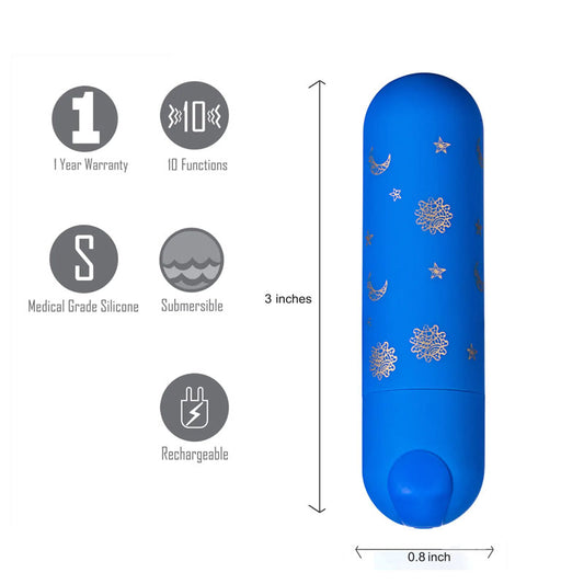 Maia Toys | Maia Luna - Blue 7.6cm USB Rechargeable Bullet