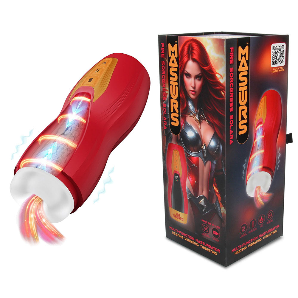 Shots Toys | Masturs - Solara - Fire Sorceress - Heating, Vibrating, Thrusting Masturbator