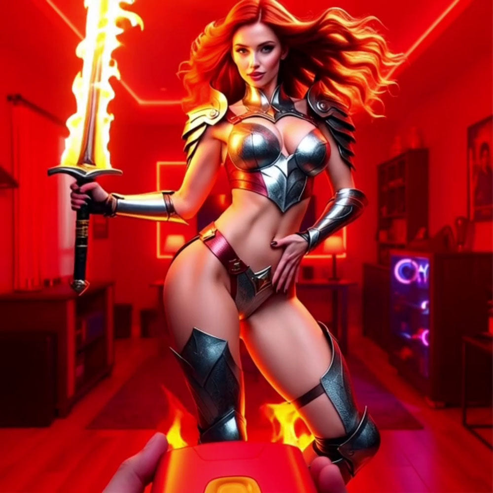 Shots Toys | Masturs - Solara - Fire Sorceress - Heating, Vibrating, Thrusting Masturbator