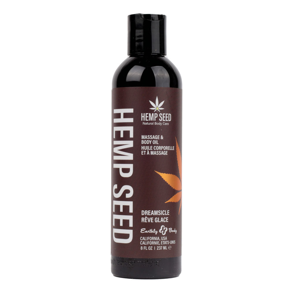 Earthly Body Hemp Seed Massage & Body Oil Dreamsicle (Tangerine & Plum) 237ml