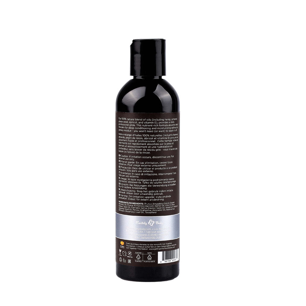 Earthly Body Hemp Seed Massage & Body Oil Unscented 237ml