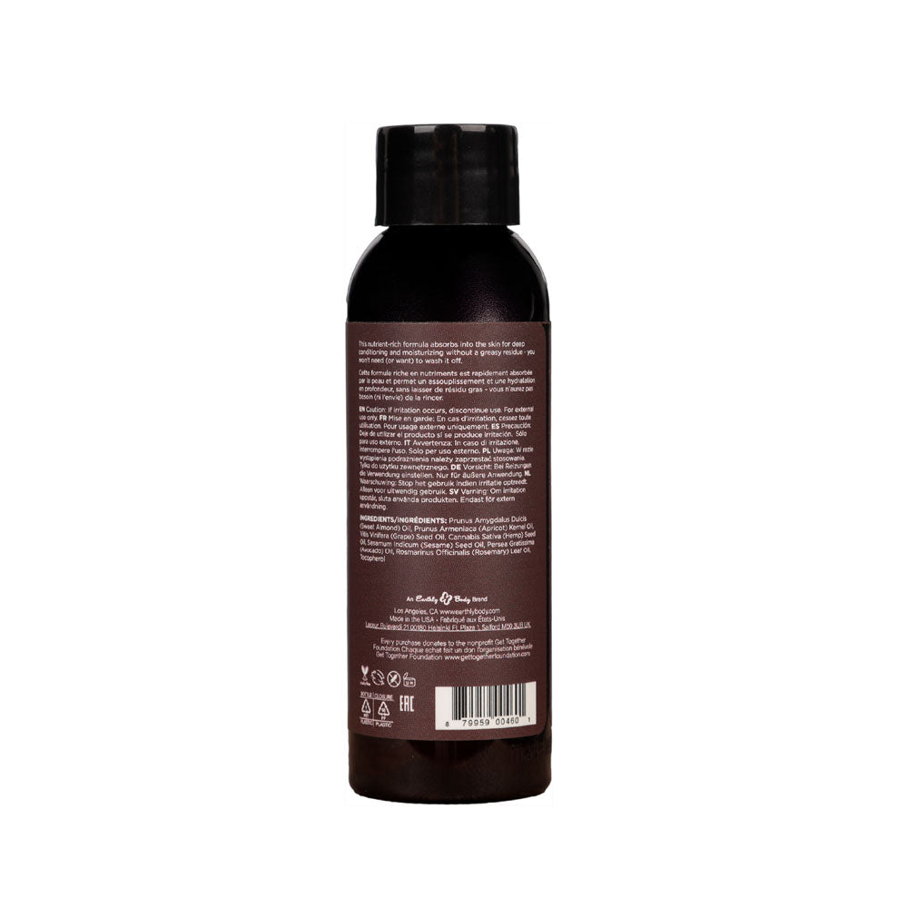 Earthly Body Hemp Seed Massage & Body Oil Unscented 60ml