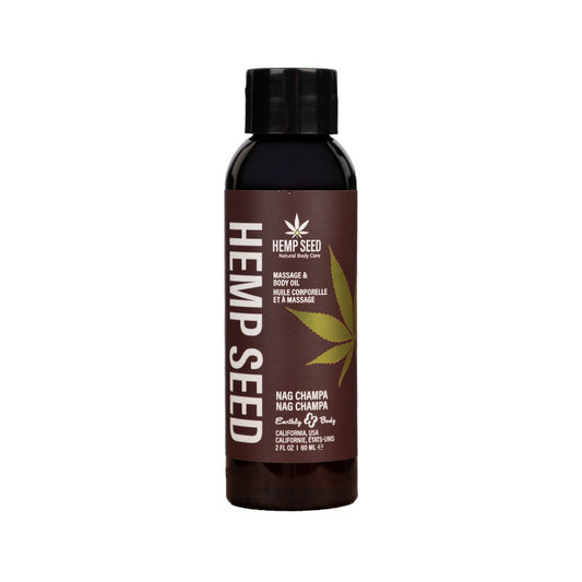 Earthly Body Hemp Seed Massage & Body Oil Nag Champa (East Indian Incense) 60ml