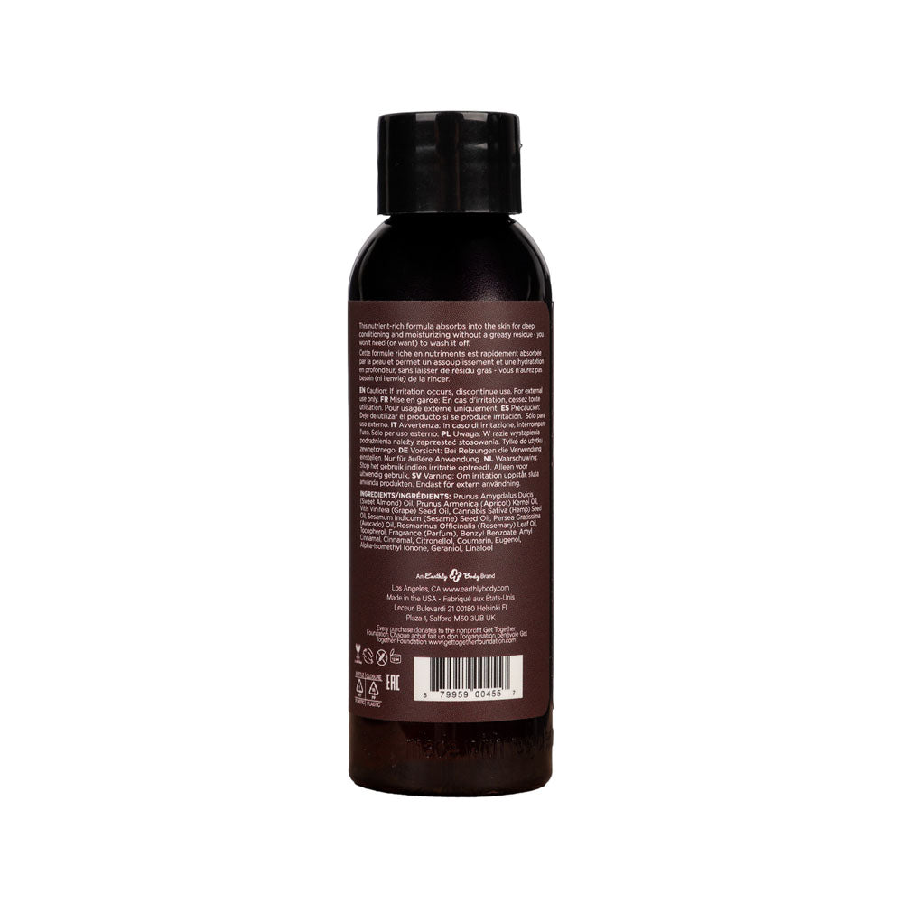 Earthly Body Hemp Seed Massage & Body Oil Nag Champa (East Indian Incense) 60ml