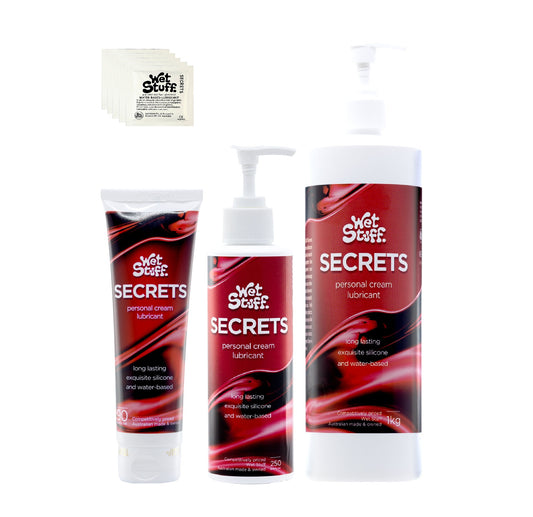 Wet Stuff Secrets Hybrid Silicone+Water Based Cream Lubricant 4g/90g/250g/1kg