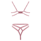 Muse Lingerie Bra With Floral Applique and Criss Cross G-String Pink PL013PNK - Size S/M/L/XL