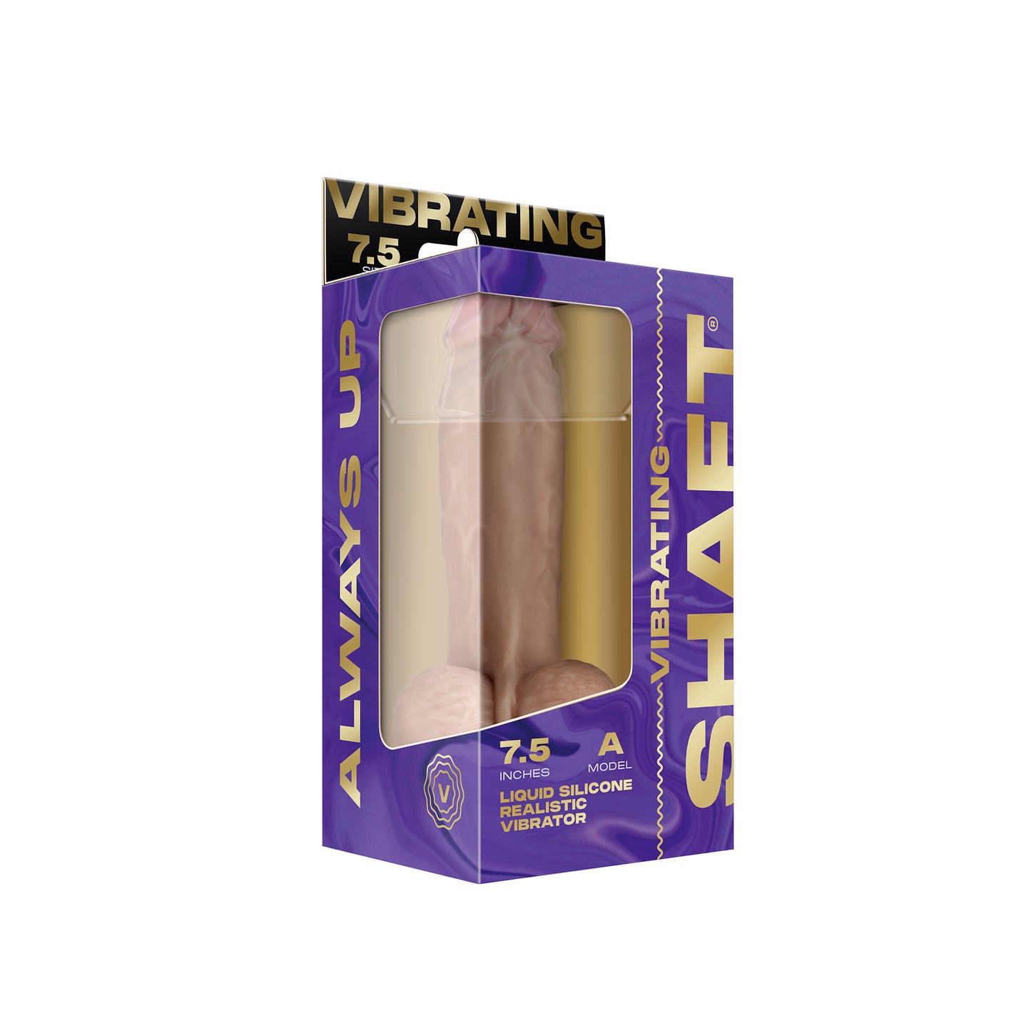 Shaft Vibrating MODEL A 7.5" Flexskin Liquid Silicone Dong w/Balls