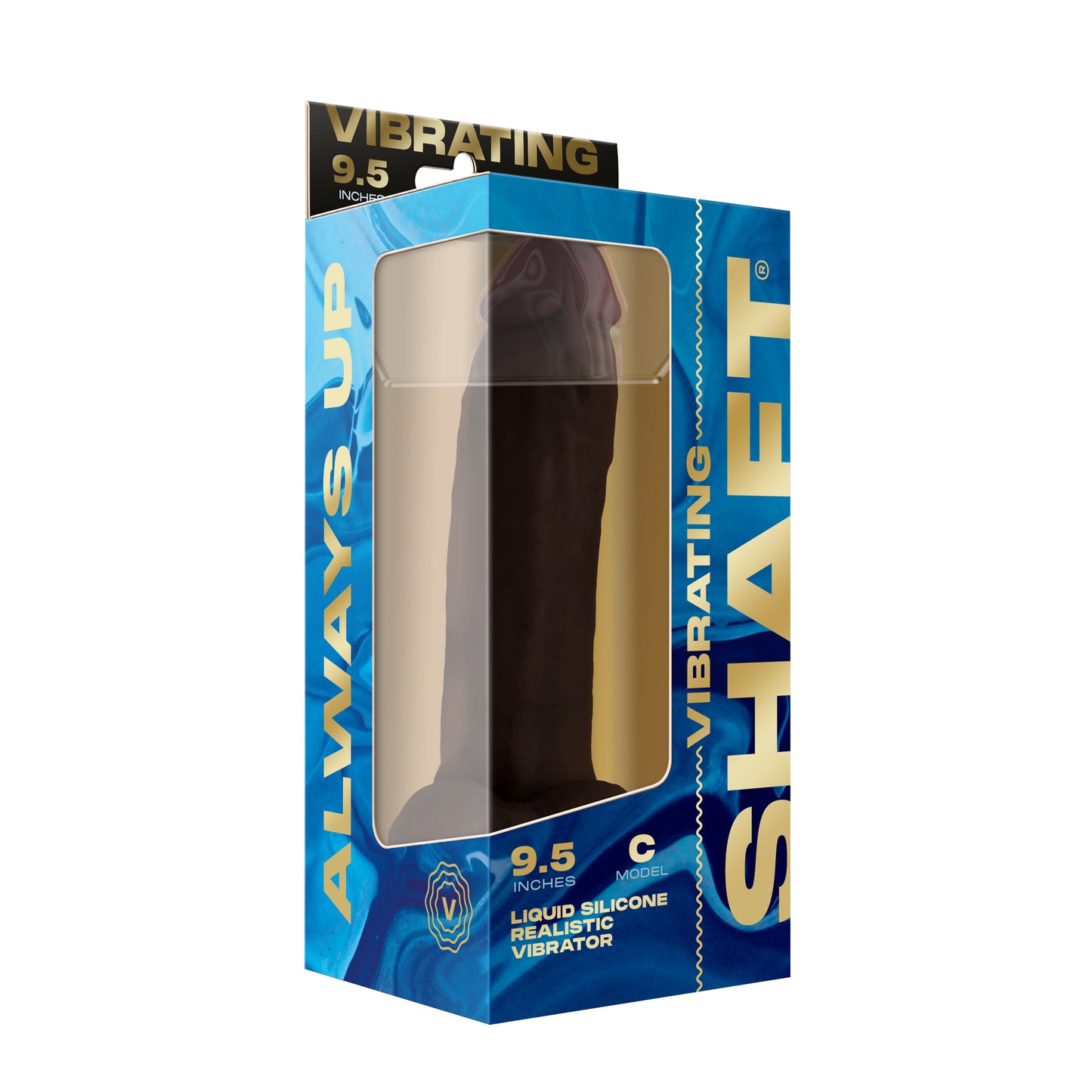 Shaft Vibrating MODEL C 9.5" Flexskin Liquid Silicone Curved Dong w/Balls